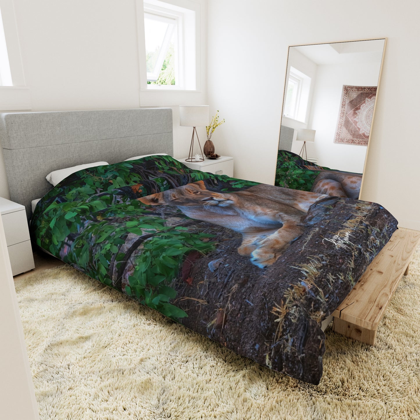 Enjoy Nature Dreaming About a Lioness Duvet Cover