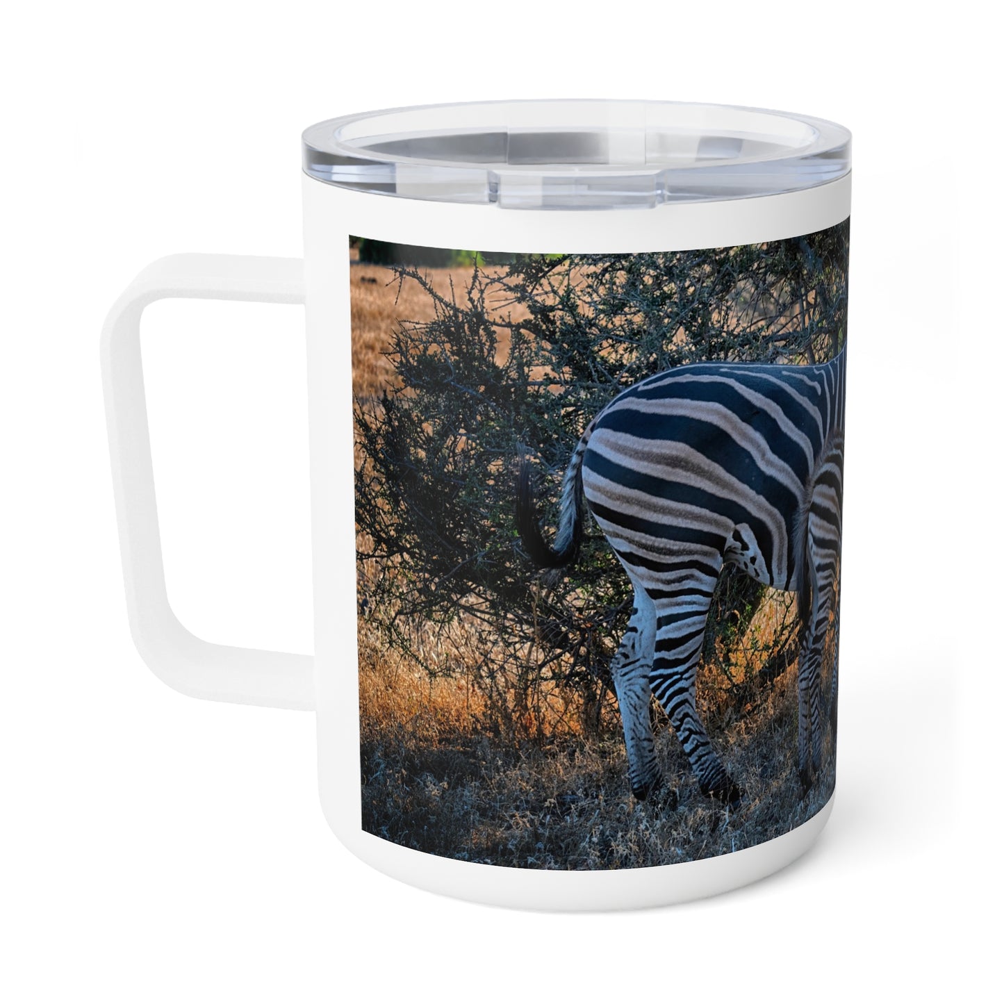 Enjoy Nature 10 oz Travel Tumbler with Zebra Stripes Design