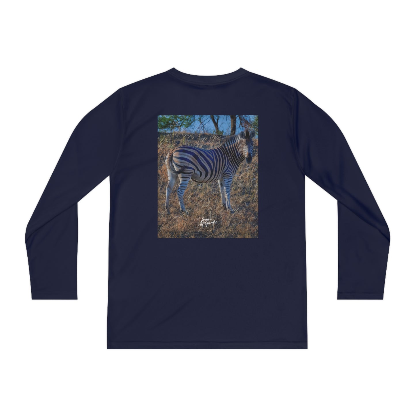 Youth Competitor Long Sleeve Tee with Baby Zebra by Enjoy Nature