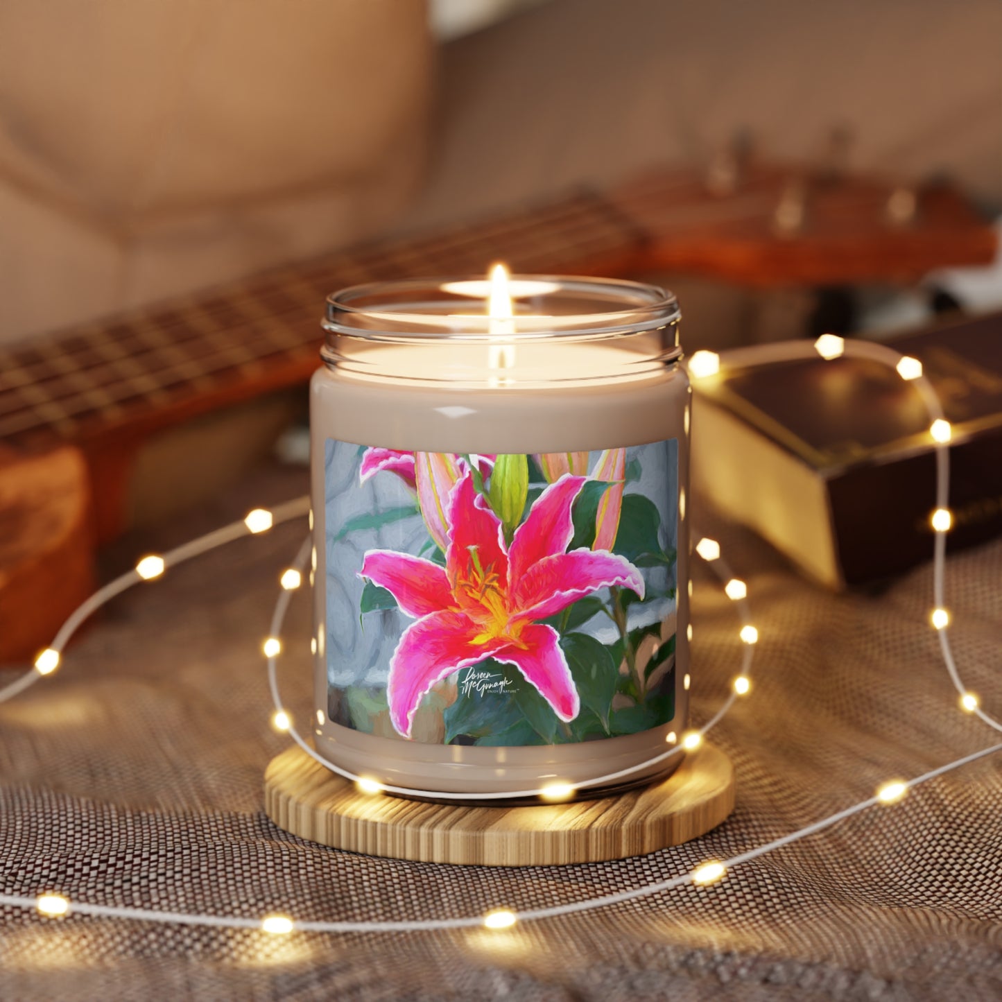 Experience the Pure Essence of Nature with the Pink Lily Scented Soy Candle by Enjoy Nature