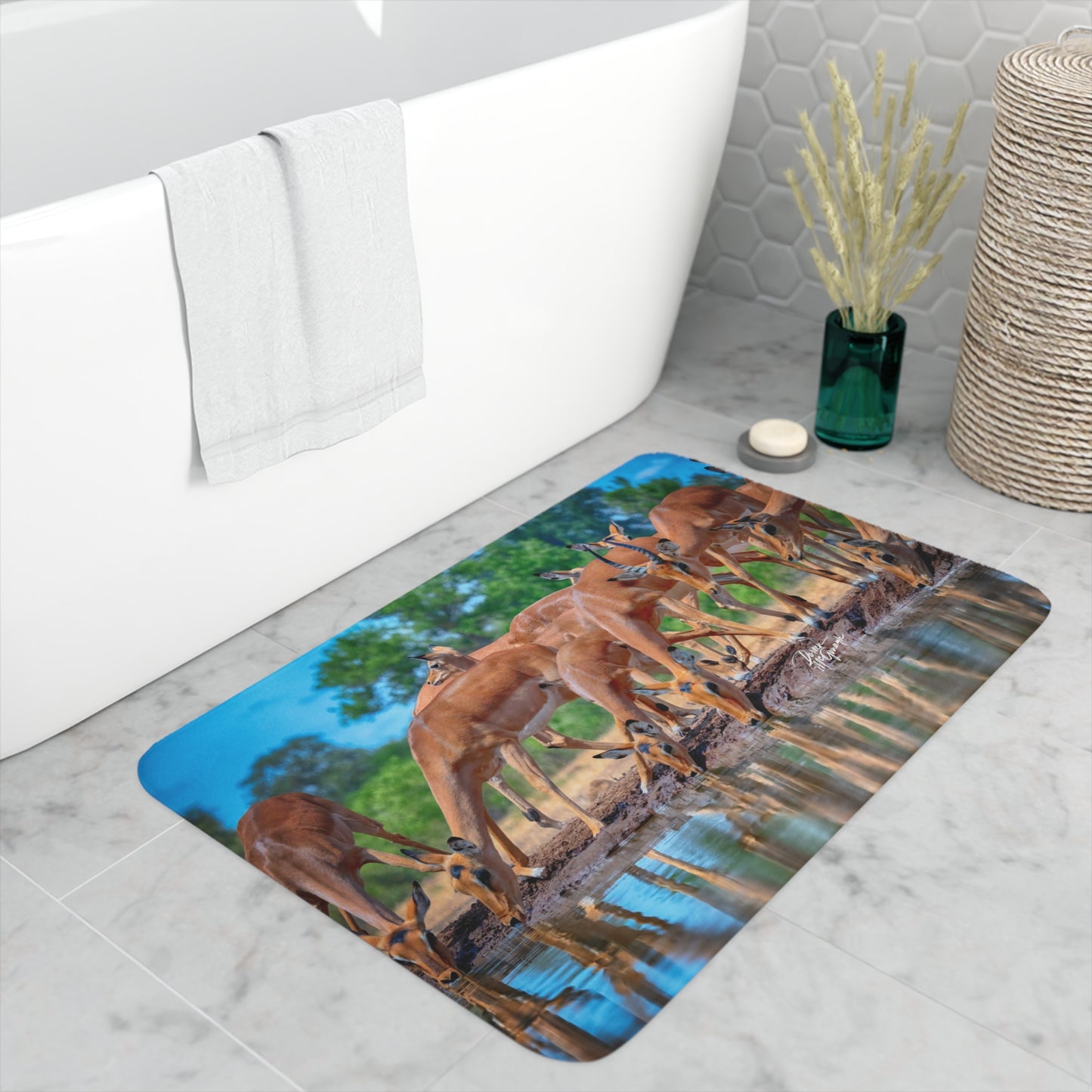 African Antelope Memory Foam Bath Mat from Enjoy Nature