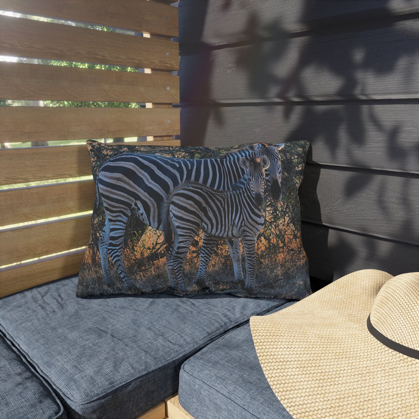 Enjoy Nature Outdoor Pillow with Zebra Stripes – Artistic, Comfy, and Durable Decorative Accent