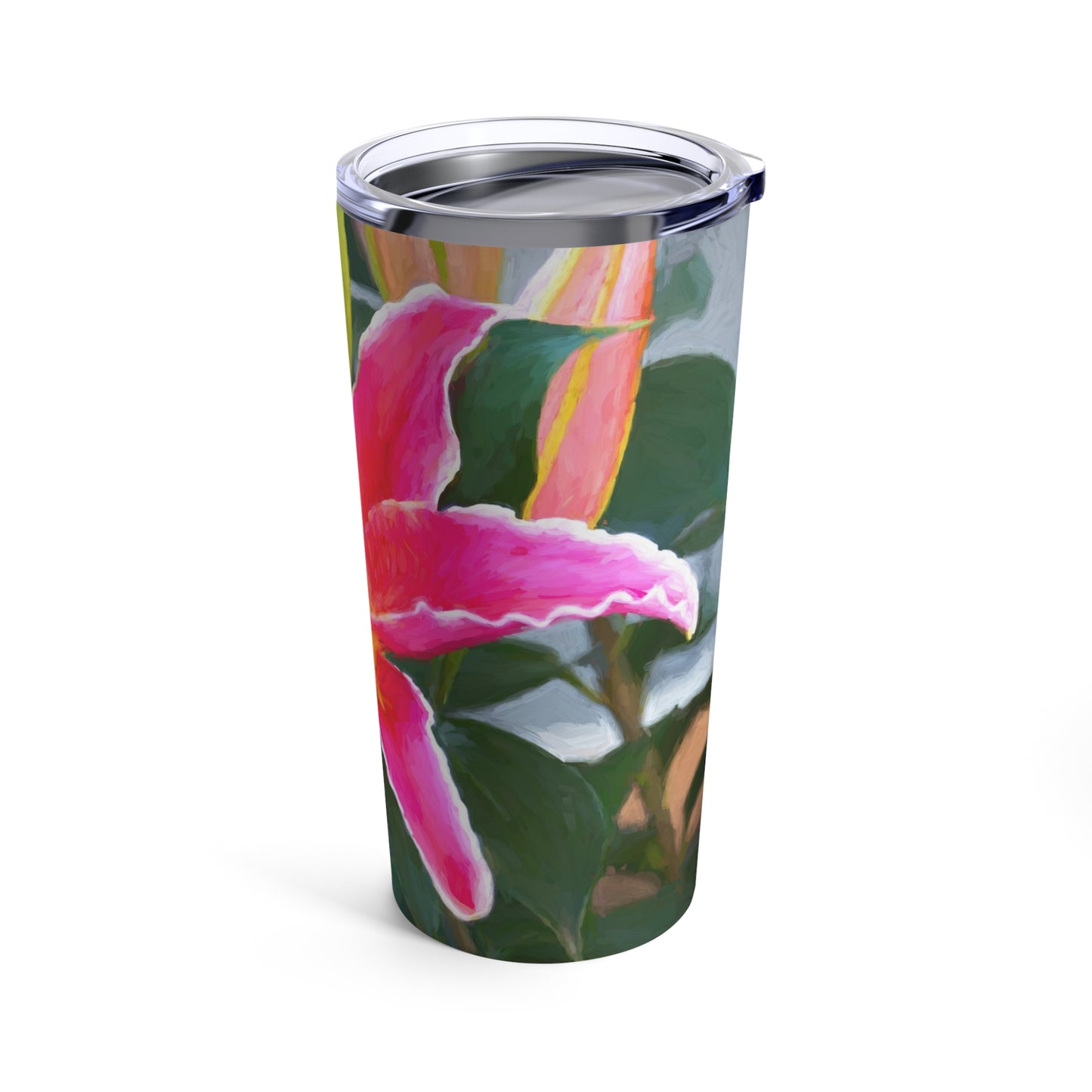 Enjoy Nature Pink Lily 20 oz Travel Tumbler