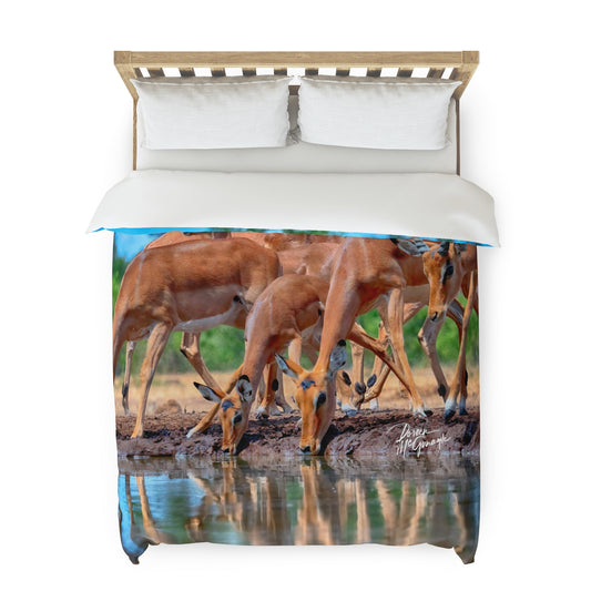 Enjoy Nature African Antelope at Watering Hole Duvet Cover