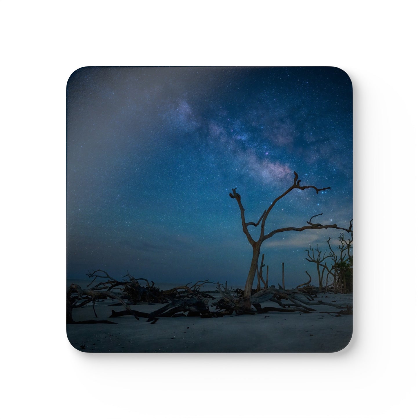 Milky Way Midnight on Jekyll Island Corkwood Coaster Set (Box of 4)