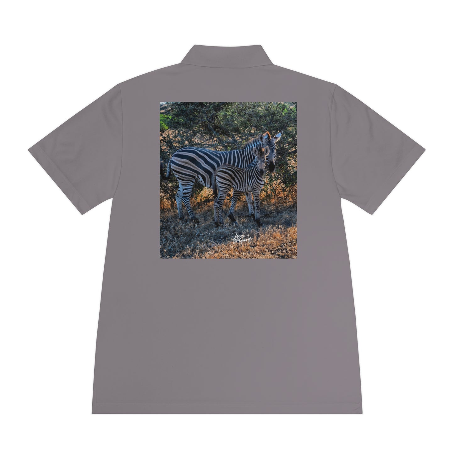 Men's Performance Polo Shirt - Zebra Stripes by Enjoy Nature