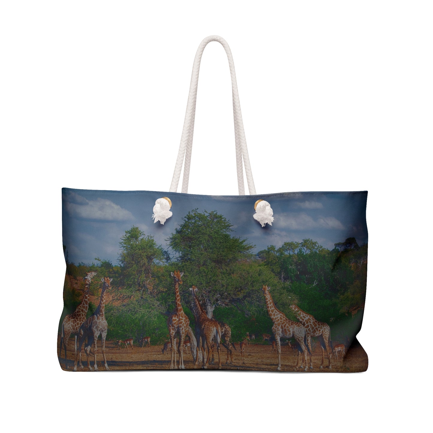 Weekender Tote Bag: Giraffe Family by Enjoy Nature