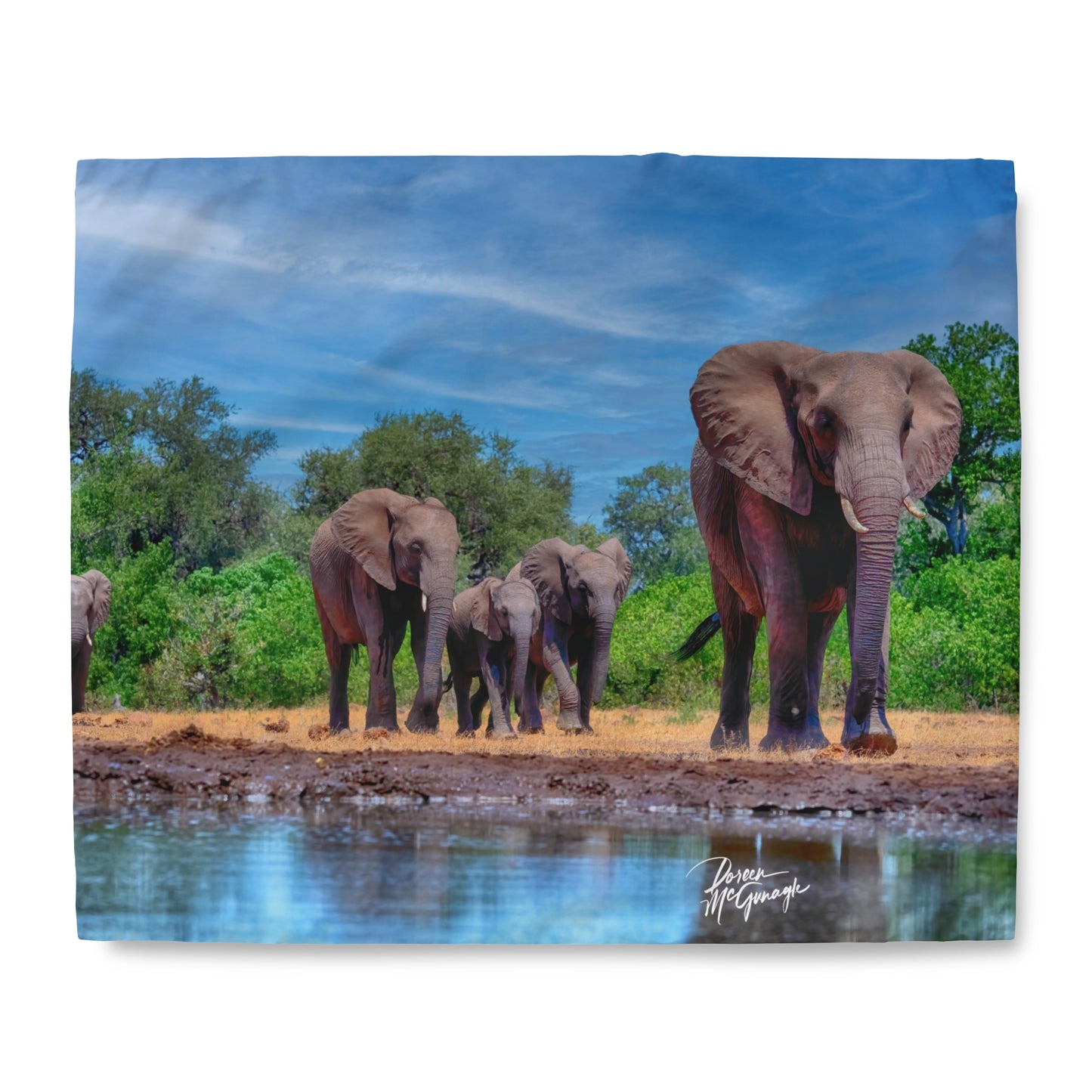 Enjoy Nature Elephant Family Duvet Cover