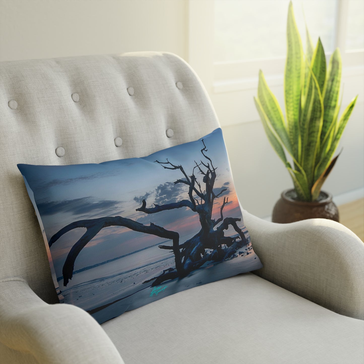 Artistic Accent Pillow, Sunrise on Jekyll Island, Decorative Pillow