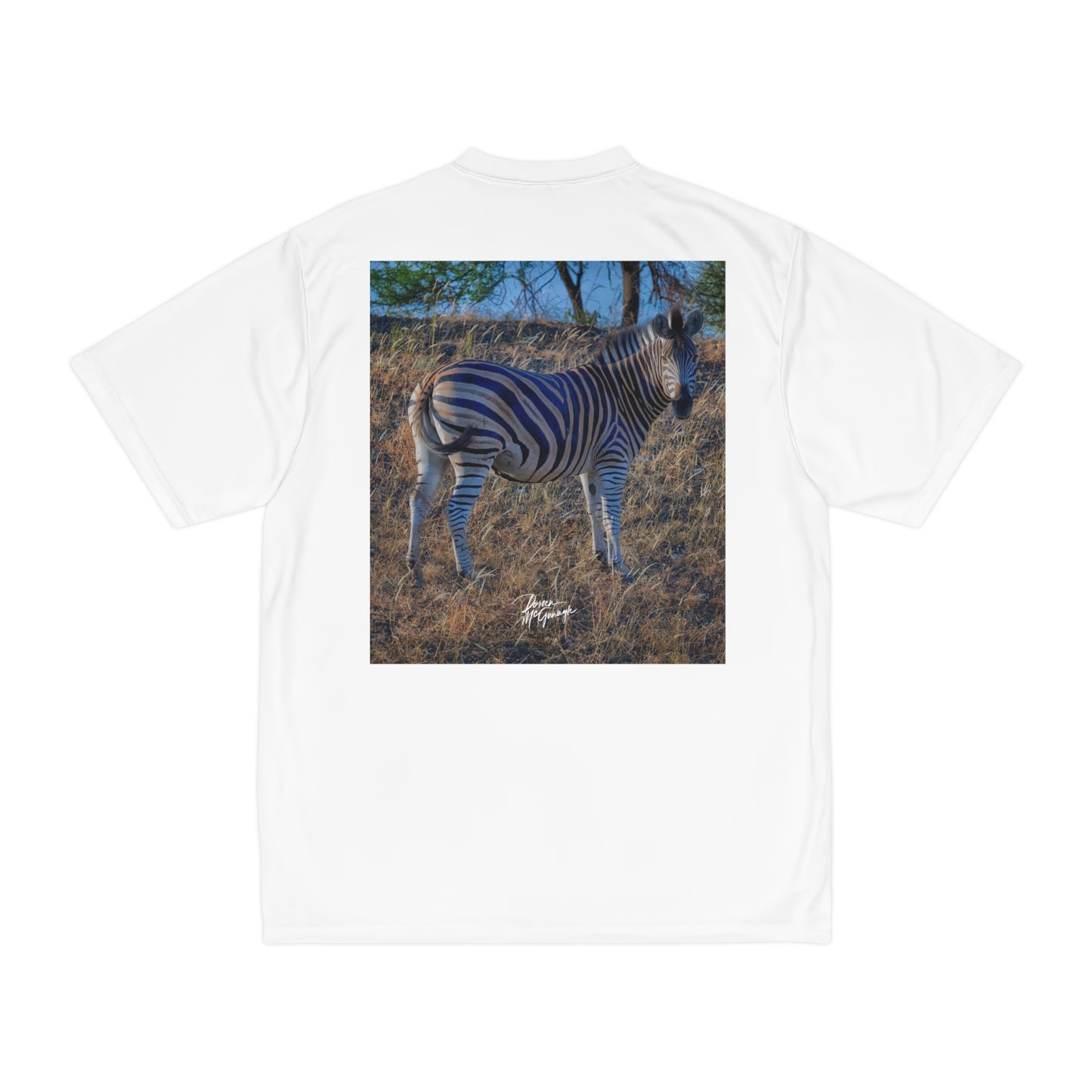 Men's Performance T-Shirt with Fine Art Image of Baby Zebra by Enjoy Nature