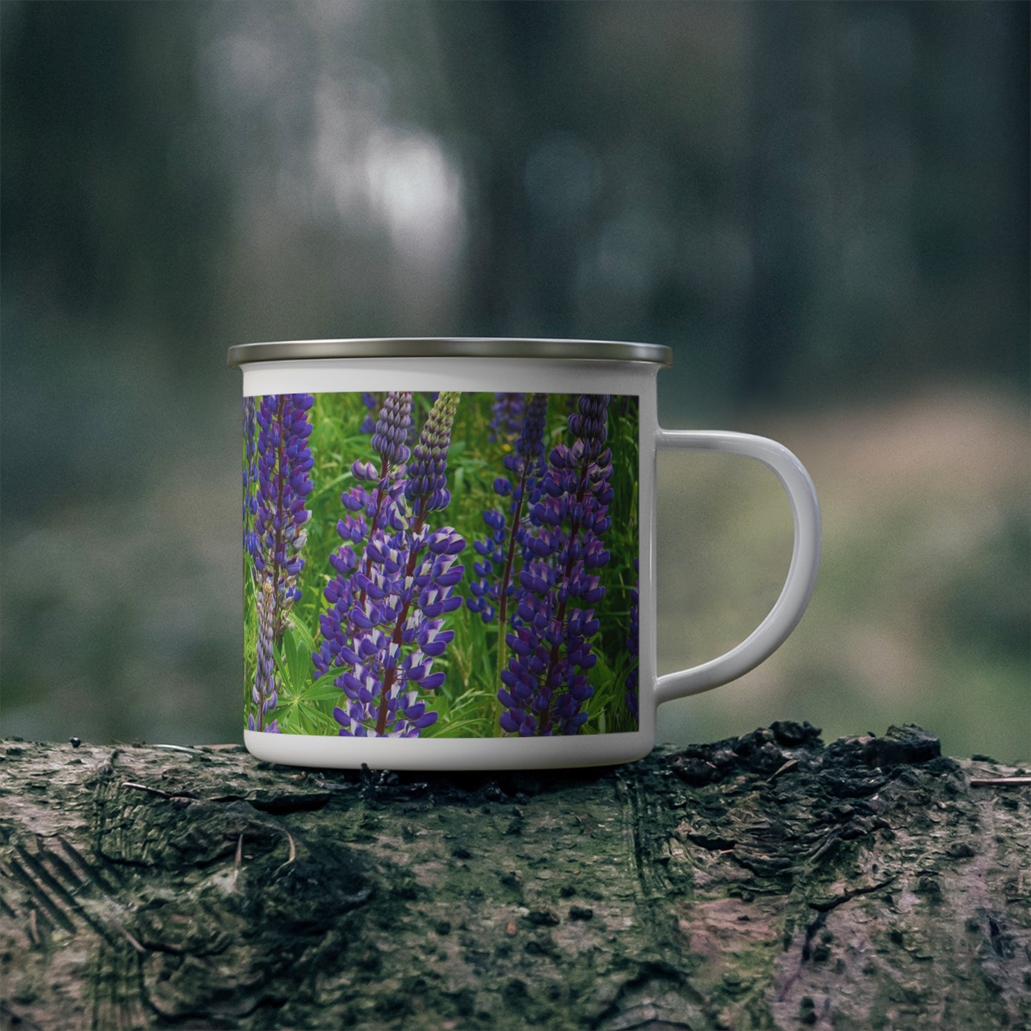 Enamel Camping Mug, Maine Wild Lupines