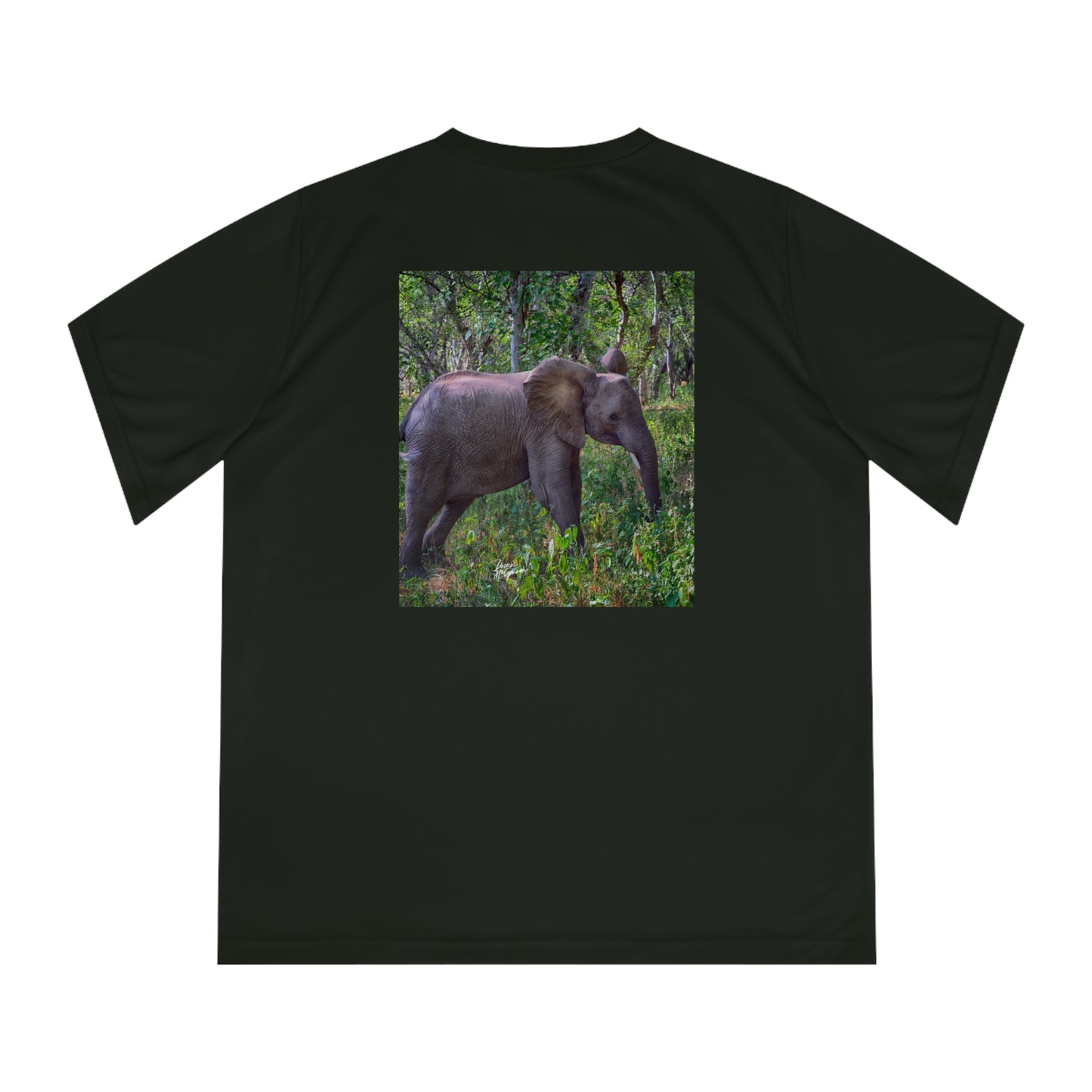 Women's Performance V-Neck T-Shirt - Elephant Baby in Forest by Enjoy Nature