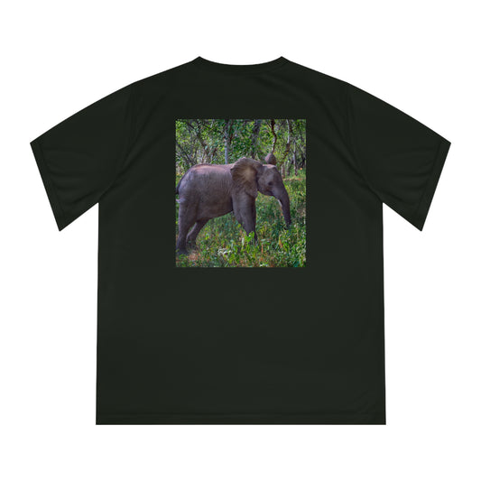 Women's Performance V-Neck T-Shirt - Elephant Baby in Forest by Enjoy Nature