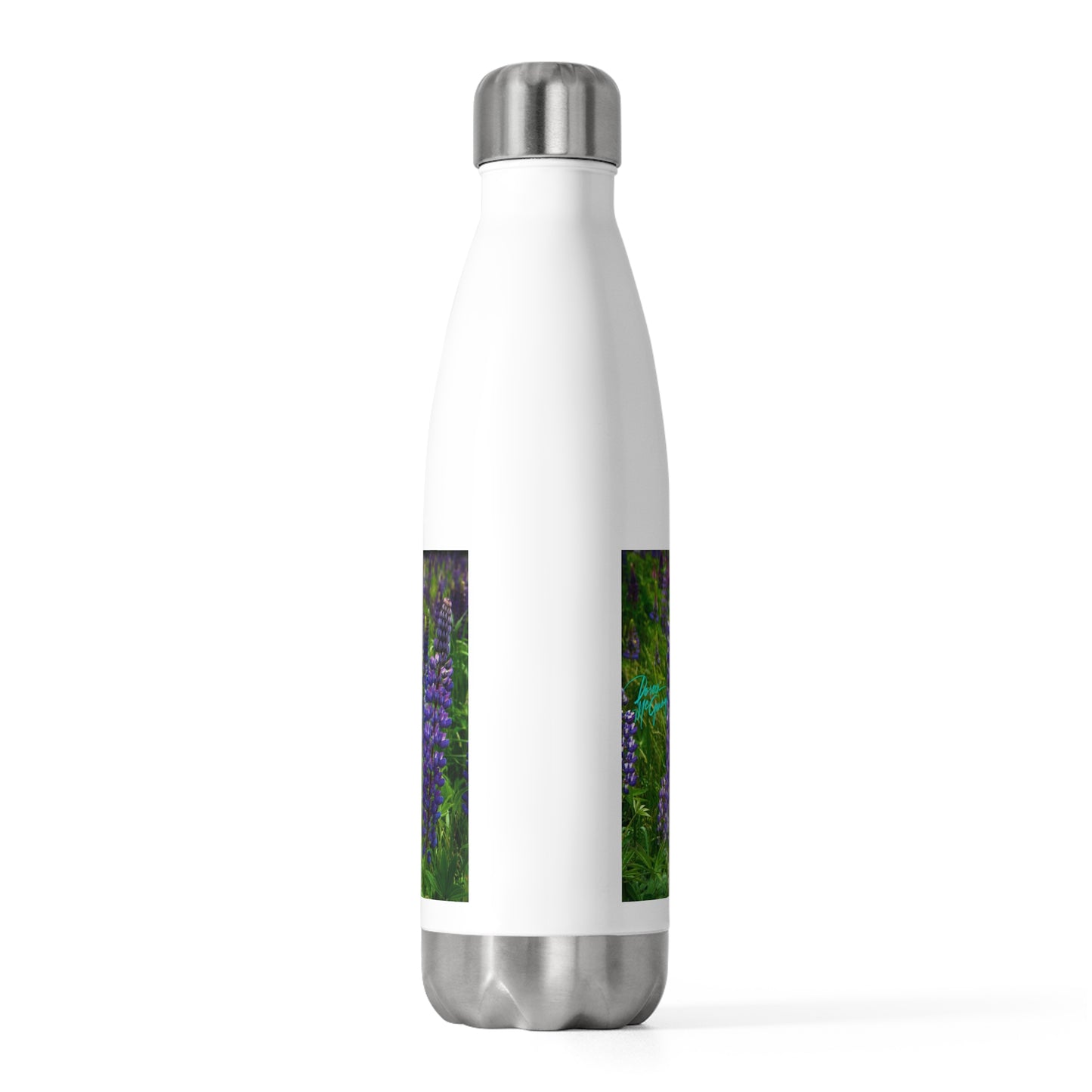 Eco friendly Water Bottle, Field of Wild Lupines, 20oz Insulated Bottle