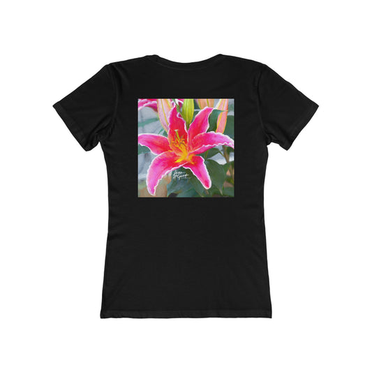 Pink Lily Fitted Boyfriend Tee for Women by Enjoy Nature