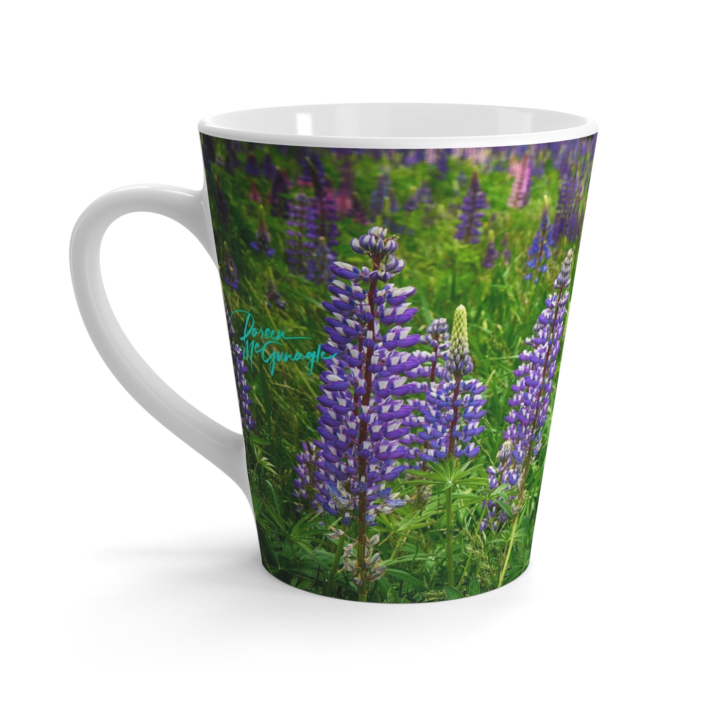 Eco Friendly Field of Wild Lupines,  12 oz Latte Mug