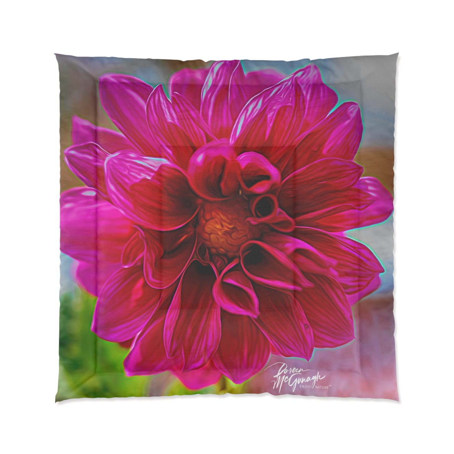 Dahlia Bloom Comforter by Enjoy Nature