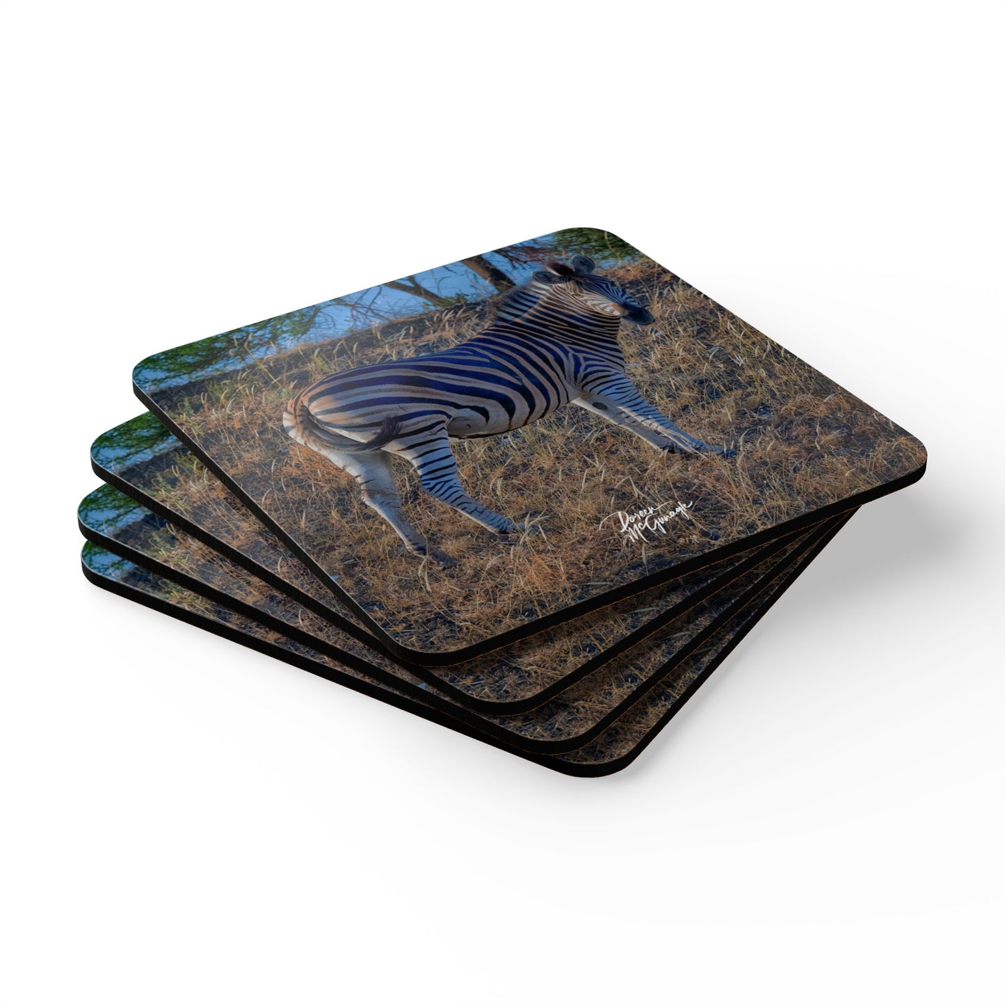 Baby Zebra Corkwood Coaster Set (Box of 4)