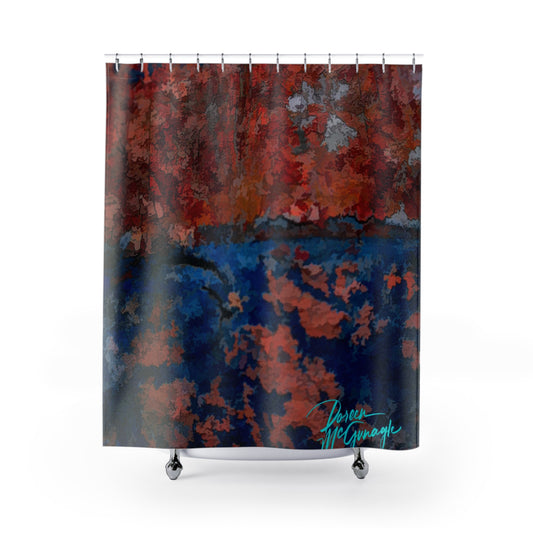 Earthy Shower Curtain, Fusion Abstract, Nature Inspired