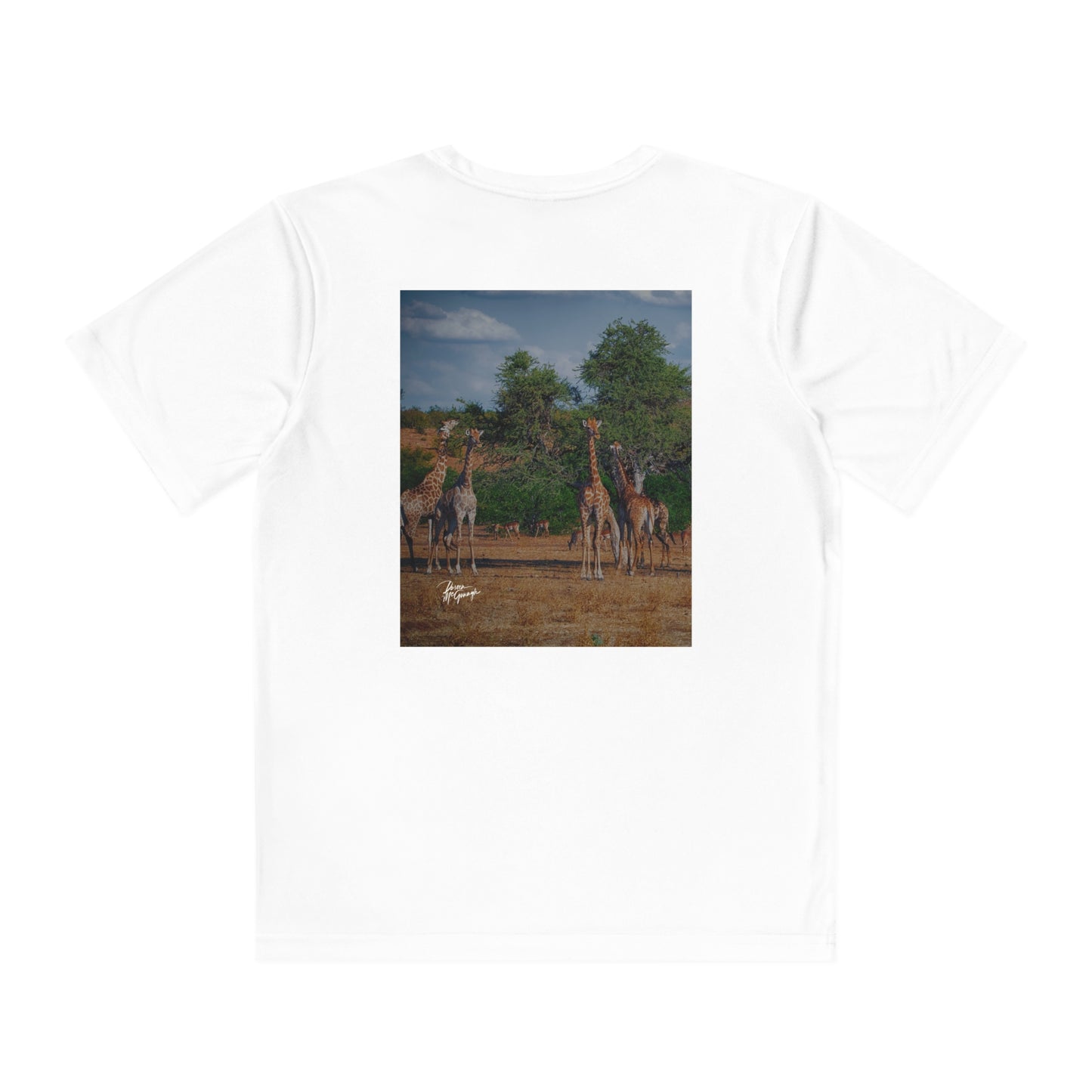 Youth Competitor Tee with Fine Art Image Giraffe Family by Enjoy Nature