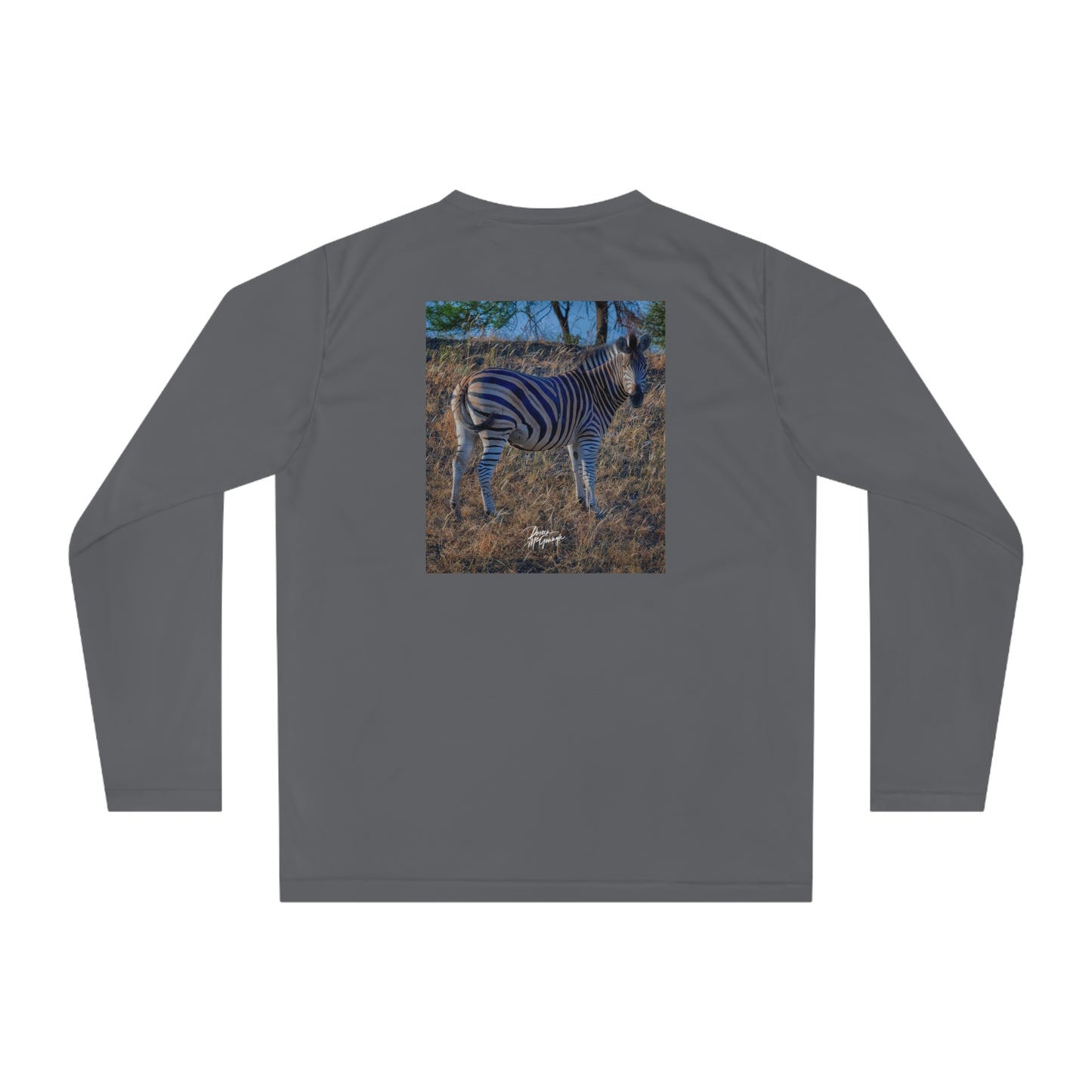 Unisex Long Sleeve Performance Tee - "Baby Zebra" by Enjoy Nature