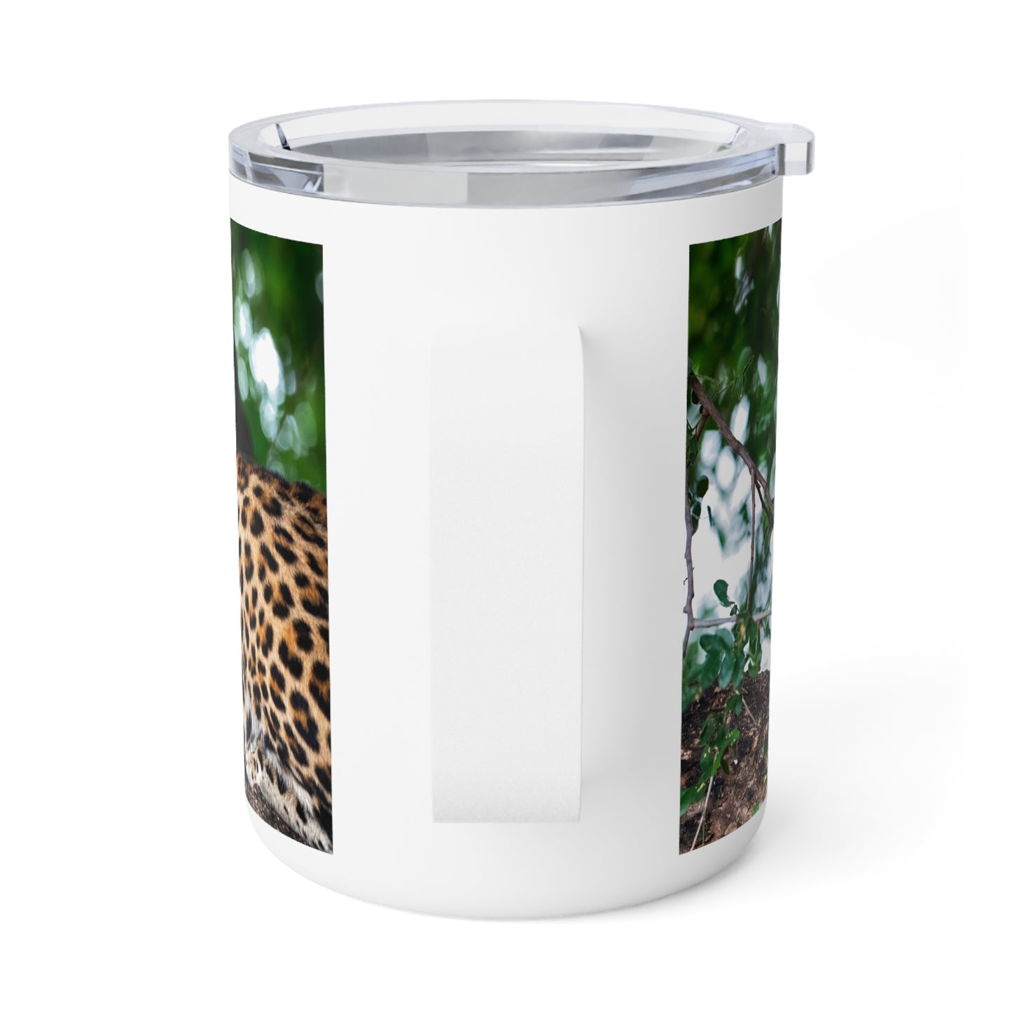 Enjoy Nature 10 oz Travel Tumbler with Leopard in Tree Design