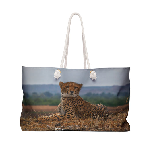 Weekender Tote Bag: Cheetah Portrait by Enjoy Nature