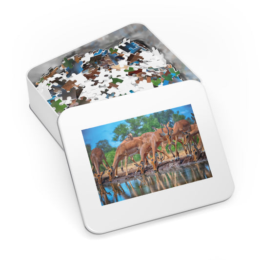 African Antelope at Watering Hole in Africa Jigsaw Puzzle by Enjoy Nature