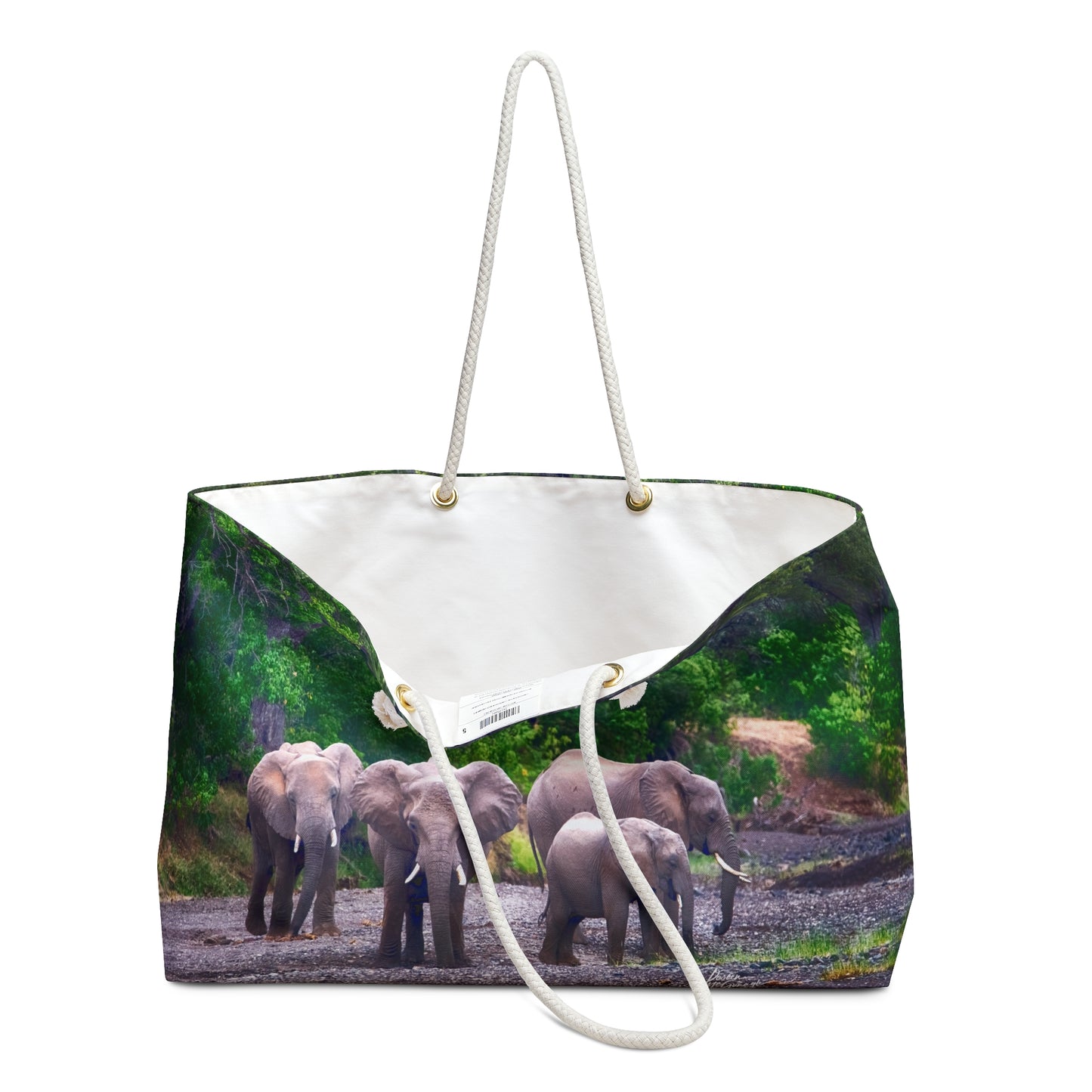 Weekender Tote Bag: Spirited Elephant Herd by Enjoy Nature