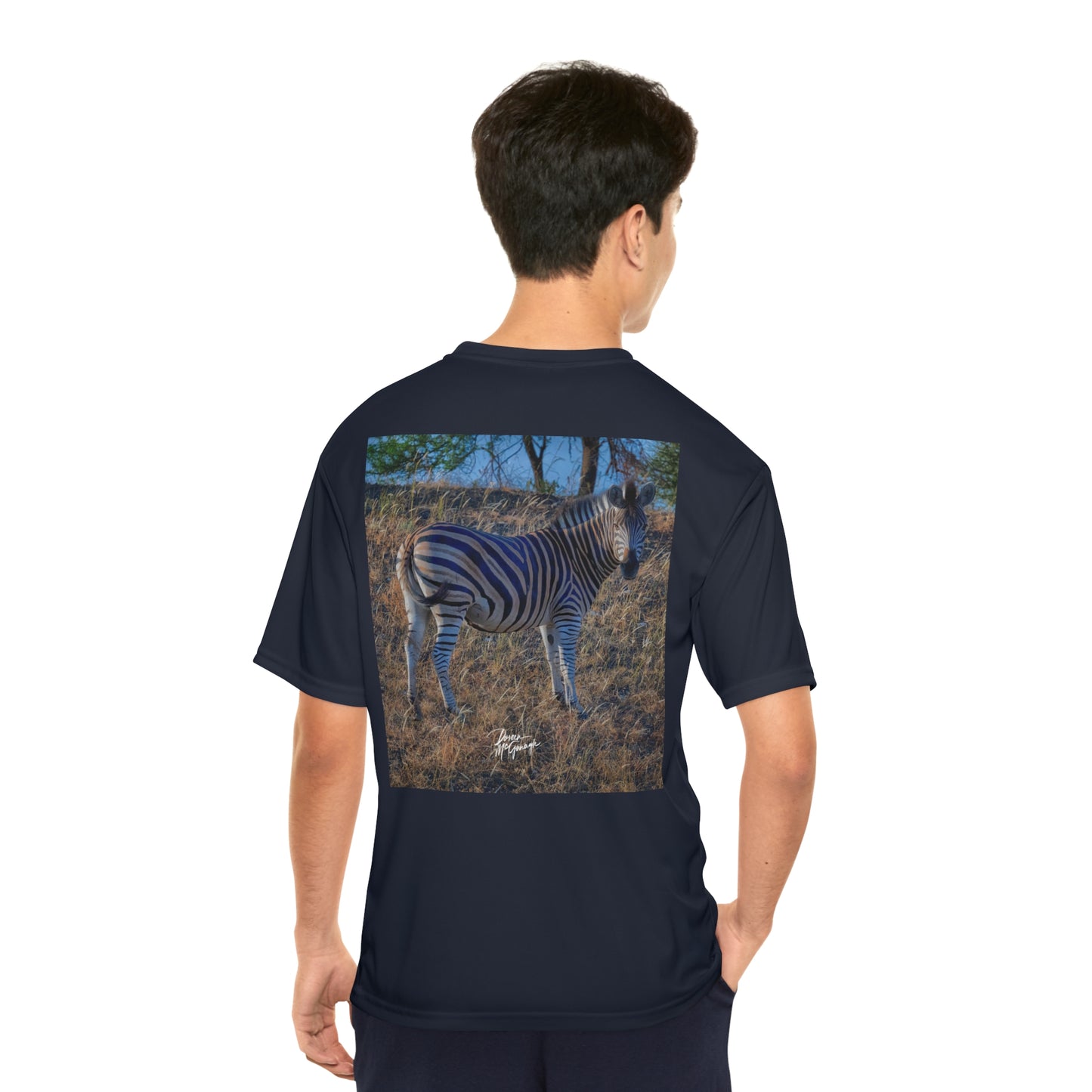 Men's Performance T-Shirt with Fine Art Image of Baby Zebra by Enjoy Nature