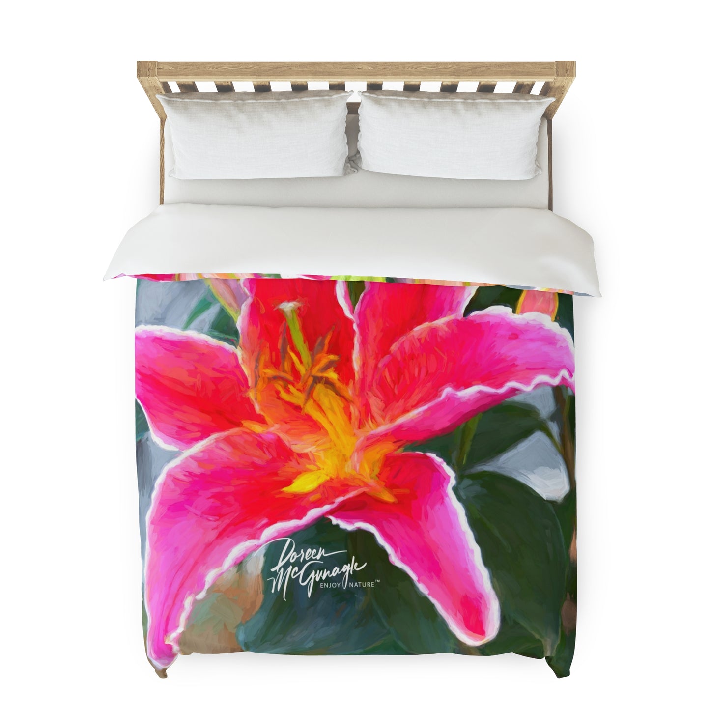 Enjoy Nature Pink Lily Duvet Cover