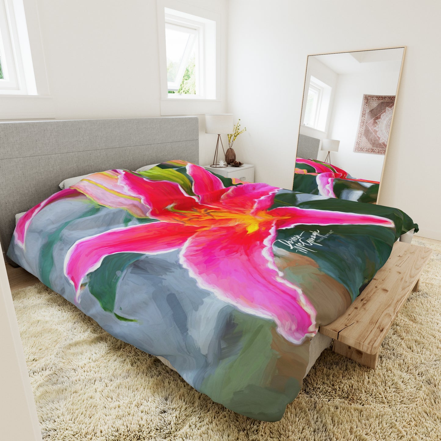 Enjoy Nature Pink Lily Duvet Cover