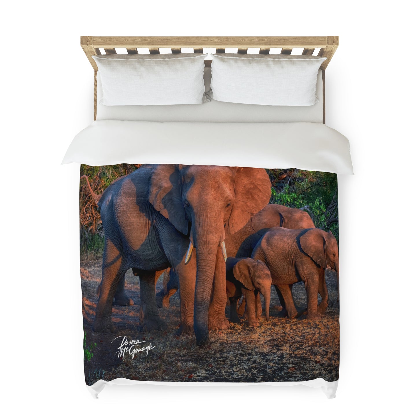 Enjoy Nature Spirited Elephant Family Duvet Cover