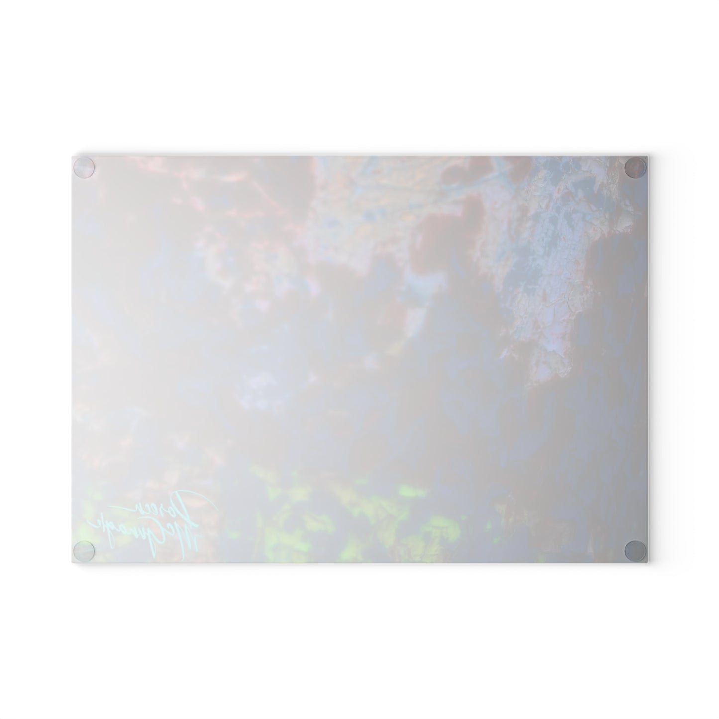 Artistic Resilience Abstract Glass Cutting Board with Nature-Inspired Design