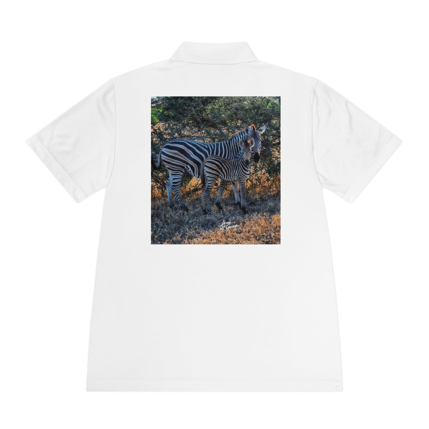 Men's Performance Polo Shirt - Zebra Stripes by Enjoy Nature