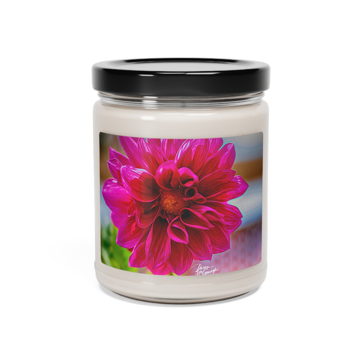 Experience the Pure Essence of Nature with the Dahlia Bloom Scented Soy Candle by Enjoy Nature