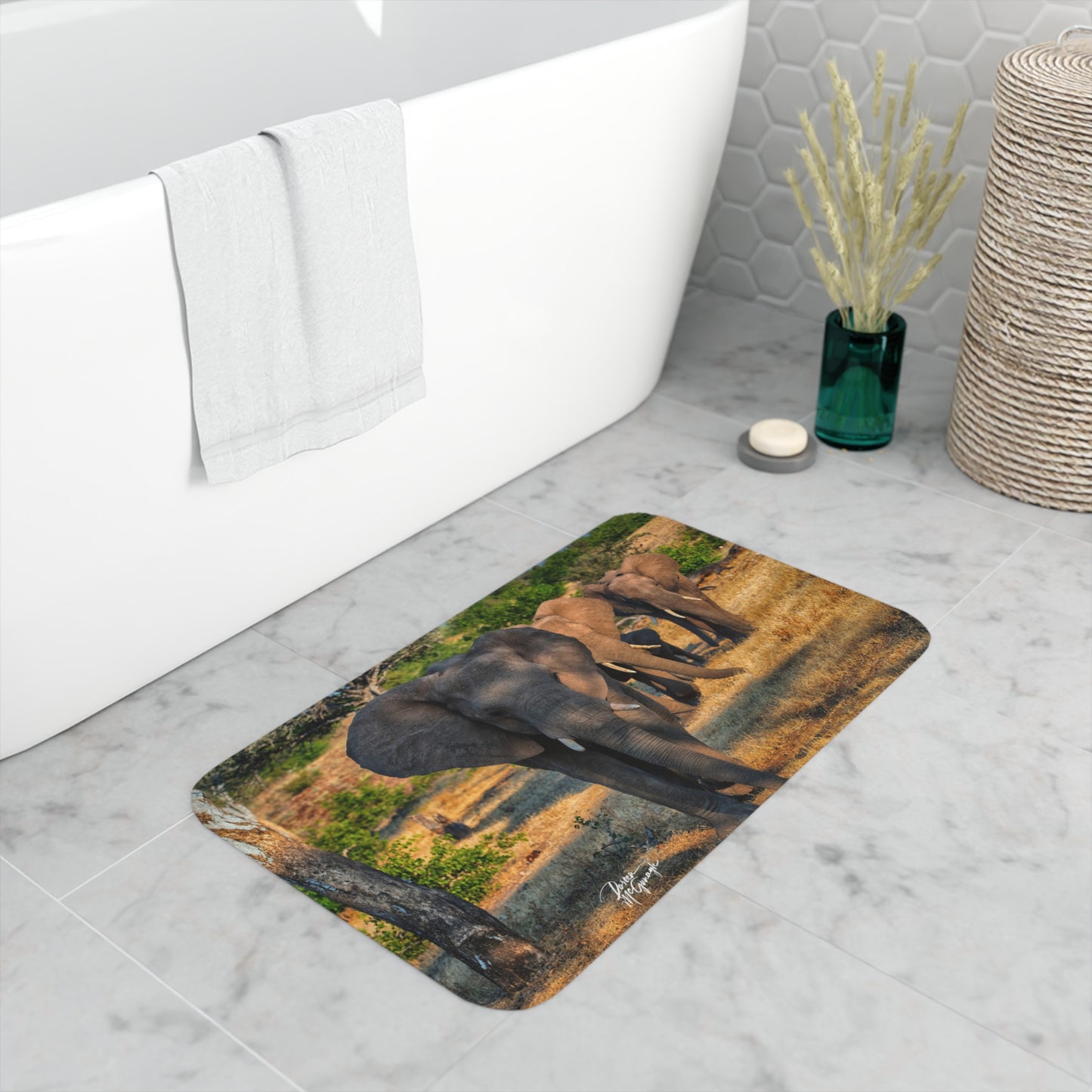 Elephant Family Memory Foam Bath Mat from Enjoy Nature