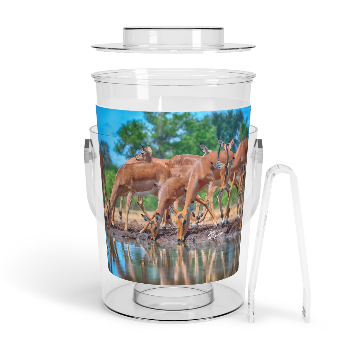 Enjoy Nature African Antelope at Watering Hole Insulated Ice Bucket