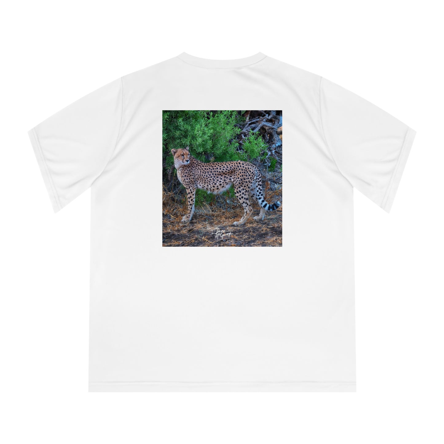 Women's Performance V-Neck T-Shirt - Cheetah Stand by Enjoy Nature