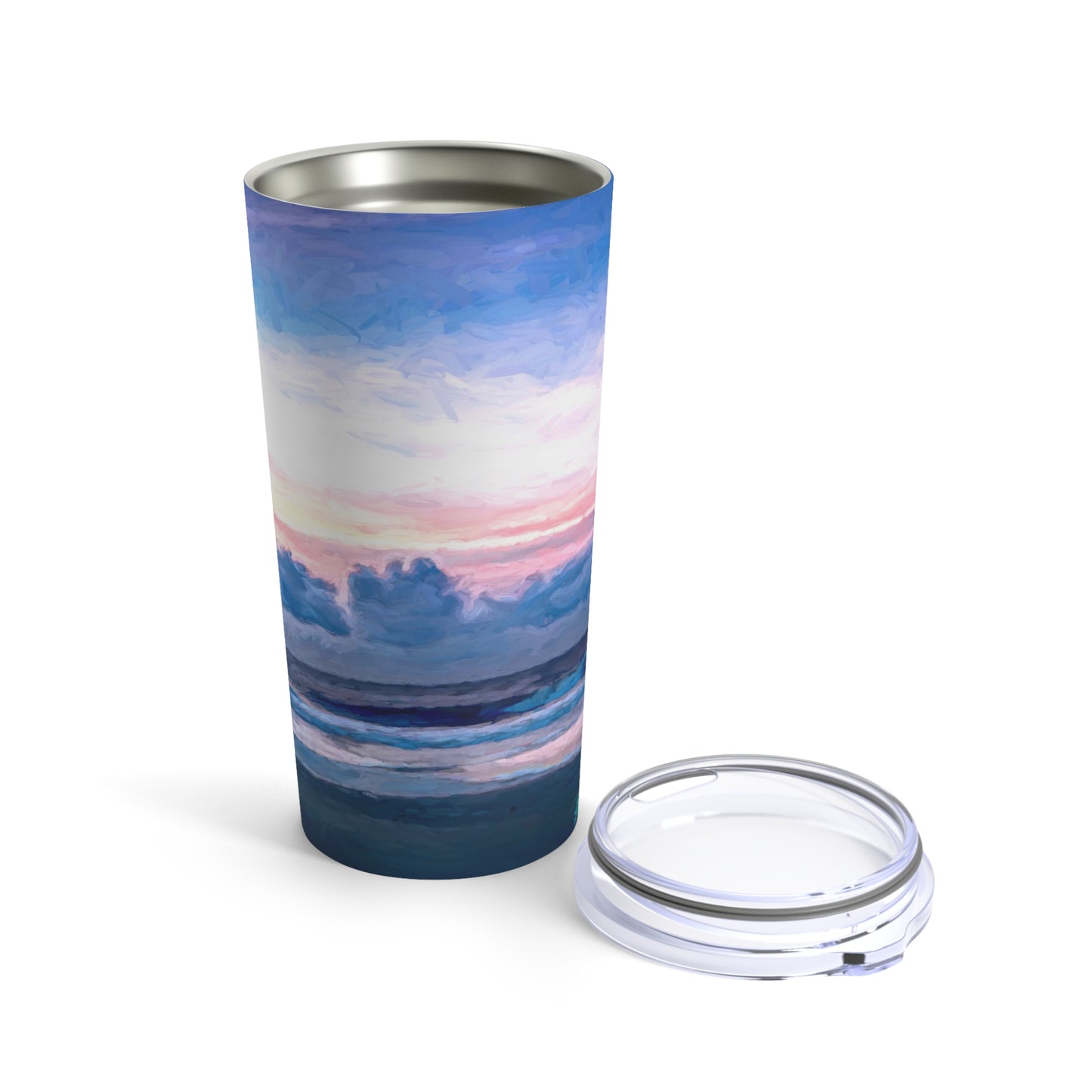 Eco friendly Cotton Candy Sunrise at St. Simon Island, Adventure Quencher Travel Tumbler 20oz insulated