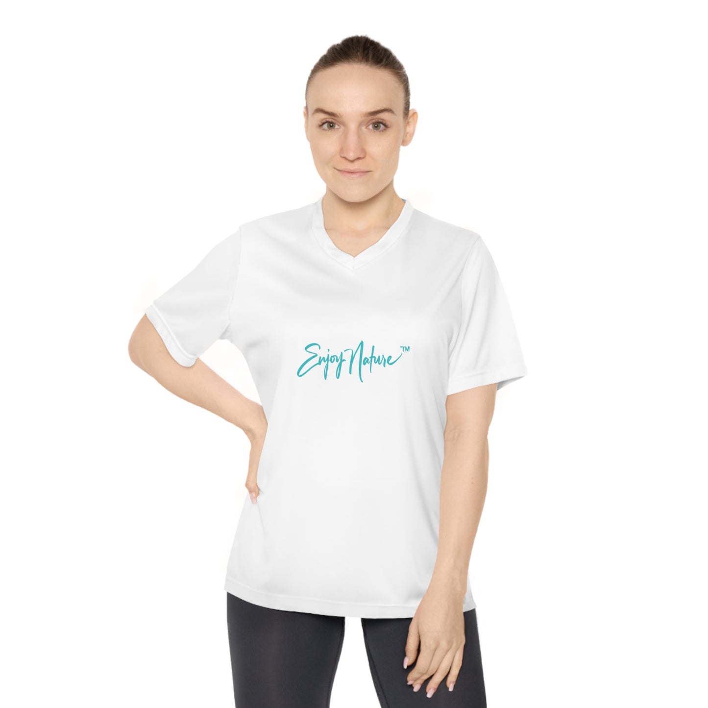 Women's Performance V-Neck T-Shirt - Zebra Stripes by Enjoy Nature