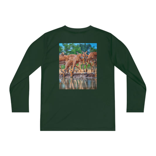 Youth Competitor Long Sleeve Tee with African Antelope by Enjoy Nature