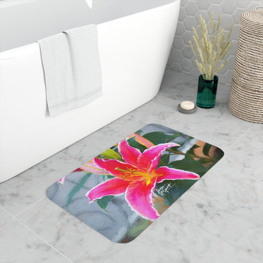 Pink Lily Memory Foam Bath Mat from Enjoy Nature