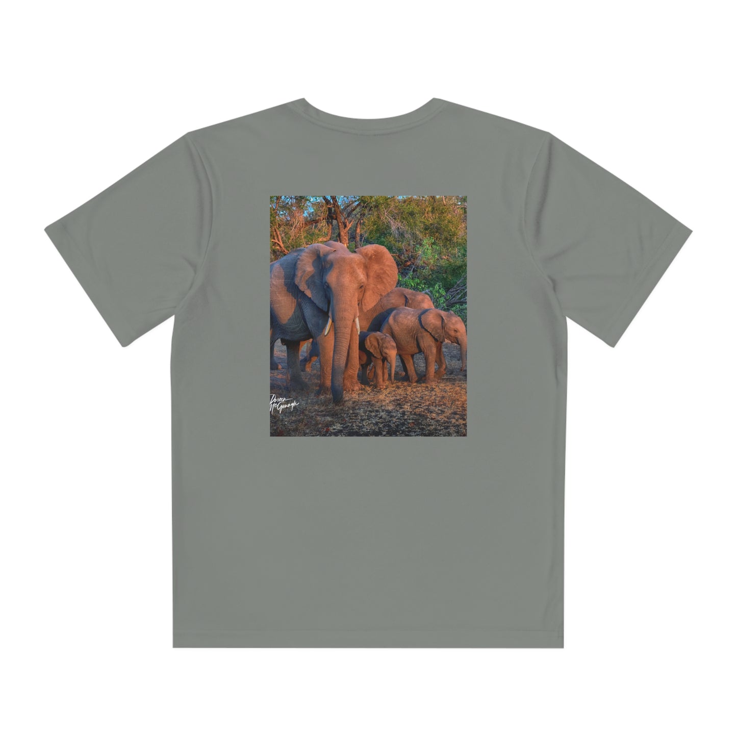 Youth Competitor Tee with Fine Art Image Elephant Family by Enjoy Nature