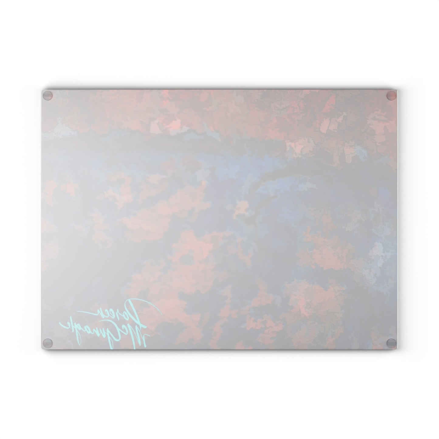 Artistic Fusion Abstract Glass Cutting Board with Nature-Inspired Design