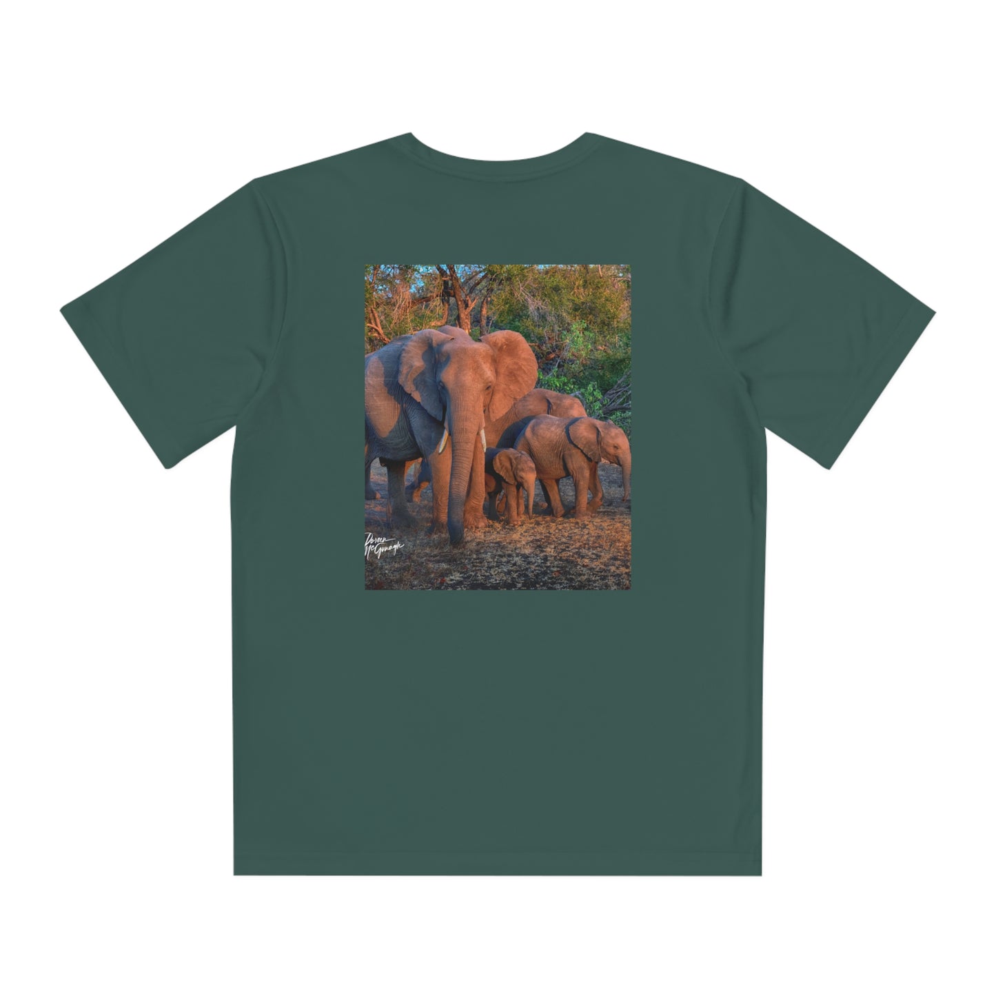 Youth Competitor Tee with Fine Art Image Elephant Family by Enjoy Nature