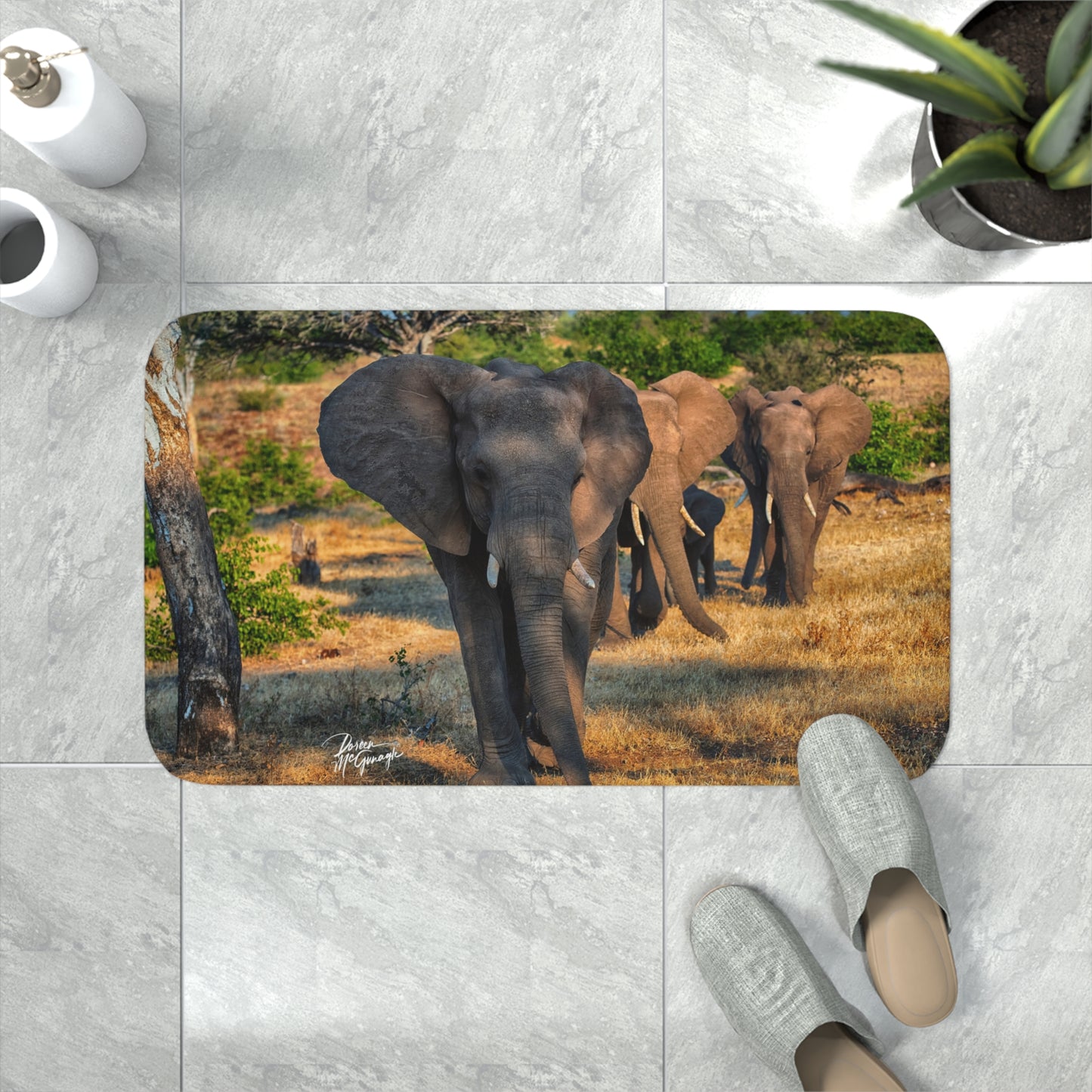 Elephant Family Memory Foam Bath Mat from Enjoy Nature