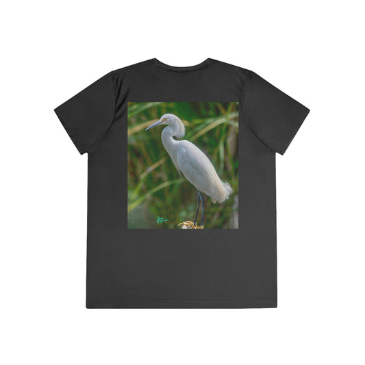 Womens Fitted Tee Shirts Snowy Egret, Performance shirt