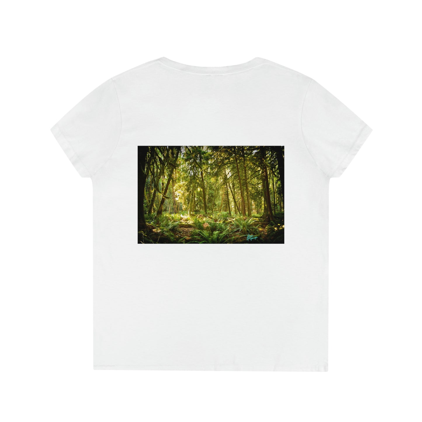 Womens V neck tee Deep in Woods, summer tees