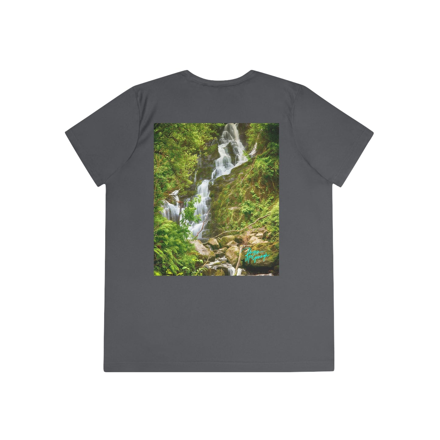 Womens Fitted Tee Shirts Killarney National Park Waterfall, Performance shirt